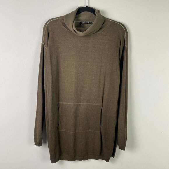 Peruvian Connection Turtleneck Sweater Womens Size Small Green Cotton Tunic - Picture 1 of 10